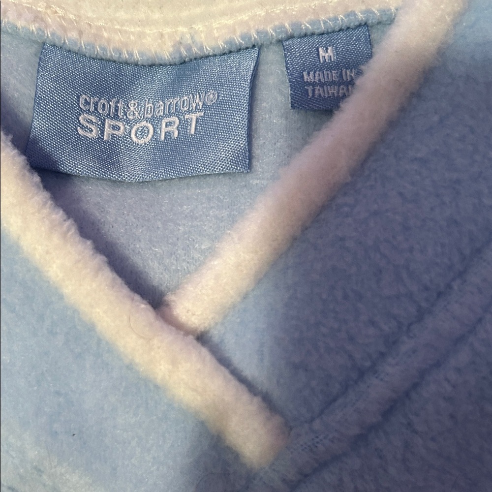 Croft & Barrow Sport Light Blue Fleece Pullover - Picture 3 of 8
